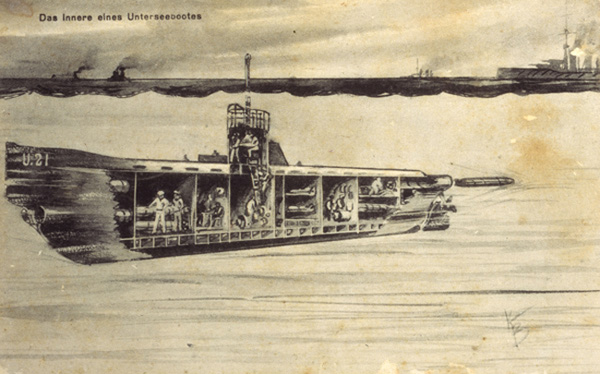 Cross-Section of a Submarine (1915) 